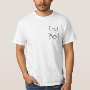 Spook Drummer Lazy Halloween Kostuum Spelen Drums T-shirt