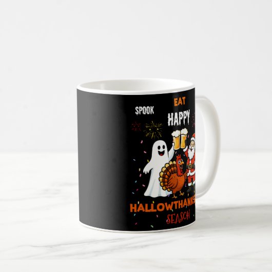 Spook Eat Happy Gift HallowThanksgiving-seizoen Koffiemok (Voorkant rechts)