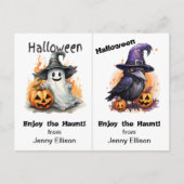 Spook en Crow School Party Halloween Kaart (Voorkant)