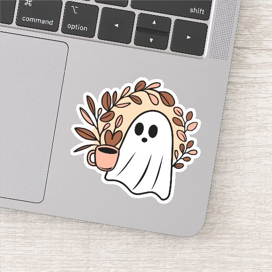 Spook en koffie sticker (Detail)
