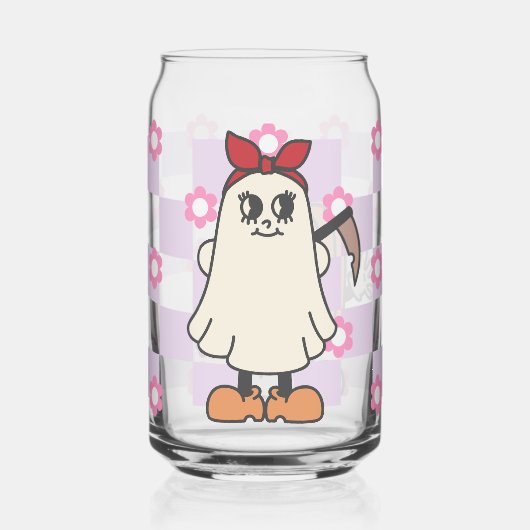 Spook en pompoen Halloween Glass, Herfst Gift Blikvorm Glas (Voorkant)