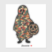 Spook en pompoen in camouflage sticker (Vel)