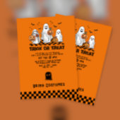 Spook en pompoen Trick or treat Halloween Party Kaart