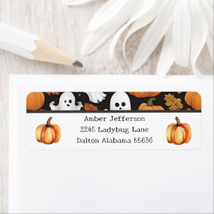 Spook en pompoenen etiket