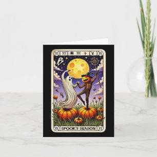 Spook en skelet dansen grappige Halloween Tarot C Kaart