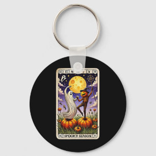 Spook en skelet dansen grappige Halloween Tarot C Sleutelhanger