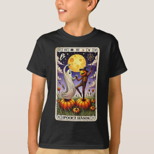 Spook en skelet dansen grappige Halloween Tarot C T-shirt