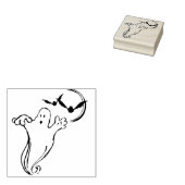 Spook en vleermuizen illustratie art stempel (Gestempeld)