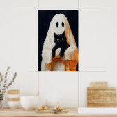 Spook en Zwarte Kat Vintage Poster Gotisch (Keuken)