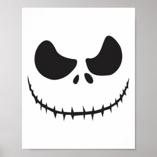 Spook Gezicht Halloween Retro Enge Pompoen Gezicht Poster