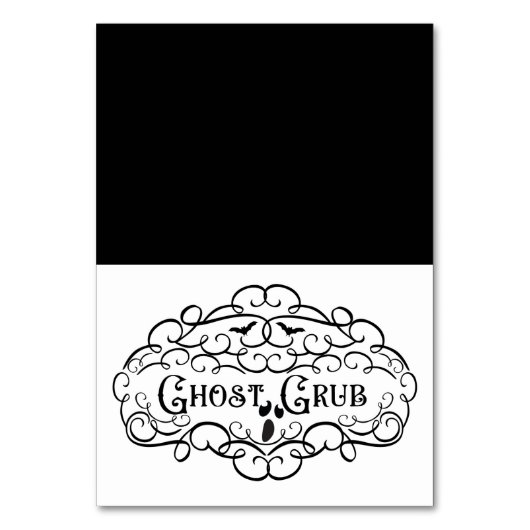 Spook Grub Antieke Elegante Halloween Voedsel Tent Kaart (Voorkant)