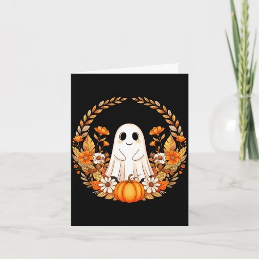 Spook halloween bloemstuk kaart (Voorkant)