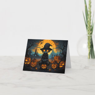 Spook Halloween En Pompoen Kaart