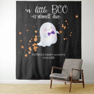 Spook Halloween Kleine Boe Baby Shower Achtergrond Wandkleed