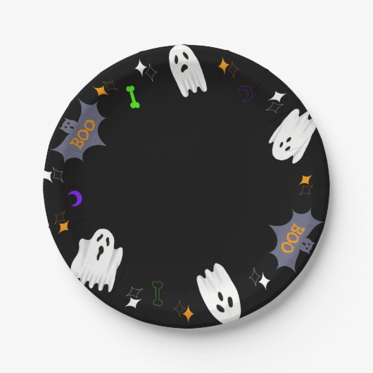 Spook Halloween Papieren Bordje (Voorkant)