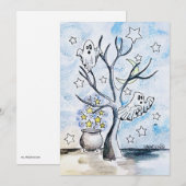 Spook Halloween Print Feestdagenkaart (Voorkant / Achterkant)