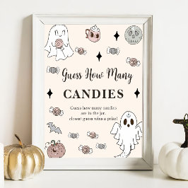 Spook Halloween Raad Hoeveel Snoepjes Game Poster