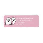 Spook Halloween roze Etiket (Voorkant)