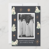 Spook Halloween Spetterend Gezinsfoto  Feestdagenkaart (Voorkant)