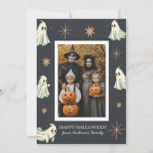 Spook Halloween Spooktacular Familie Foto  Feestdagenkaart (Voorkant)