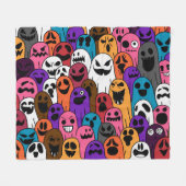 Spook Halloween Spooky Sjaal Patroon Fleece Deken (Voorkant (Horizontaal))