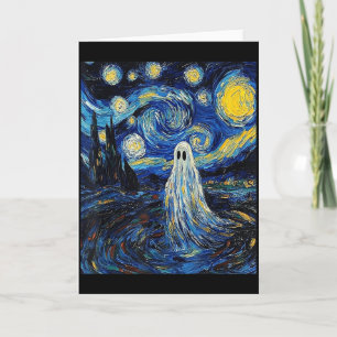 Spook Halloween - Van Gogh stijl - Sterrennacht  Kaart