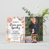 Spook Halloween Vier Ever Spooky 4e Verjaardag Kaart (Staand voorkant)