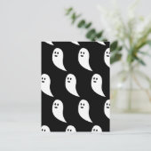 Spook Halloween zwart wit leuk patroon Briefkaart (Staand voorkant)