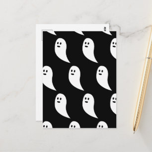 Spook Halloween zwart wit leuk patroon Briefkaart