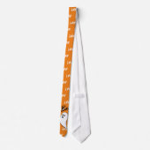 Spook Halloween zwart wit oranje boe Stropdas (Achterkant)