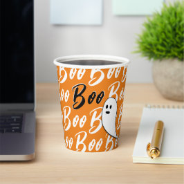 Spook Halloween zwart wit oranje boo Papieren Bekers