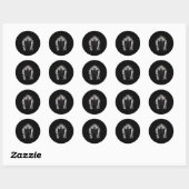 Spook hart handen eng beenderen moederdag ronde sticker (Vel)
