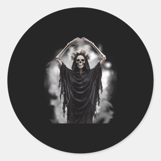 Spook hart handen eng beenderen moederdag ronde sticker (Voorkant)