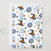 Spook, heks pet, Snoep | Leuk Halloween Baby showe Kaart (Achterkant)