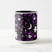 Spook, heksen, zwarte katten, vleermuizen en manen mok (Midden)