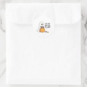 Spook hier alleen voor de snoep Halloween Illustra Ronde Sticker