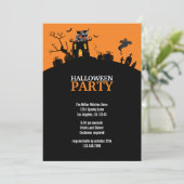 Spook Hill Halloween Party Invitation Kaart (Staand voorkant)