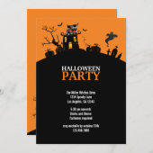 Spook Hill Halloween Party Invitation Kaart (Voorkant / Achterkant)