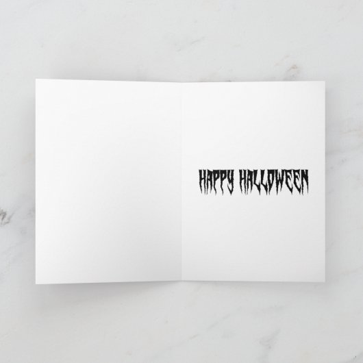 Spook in de begraafplaats Halloween Kaart (Binnen)