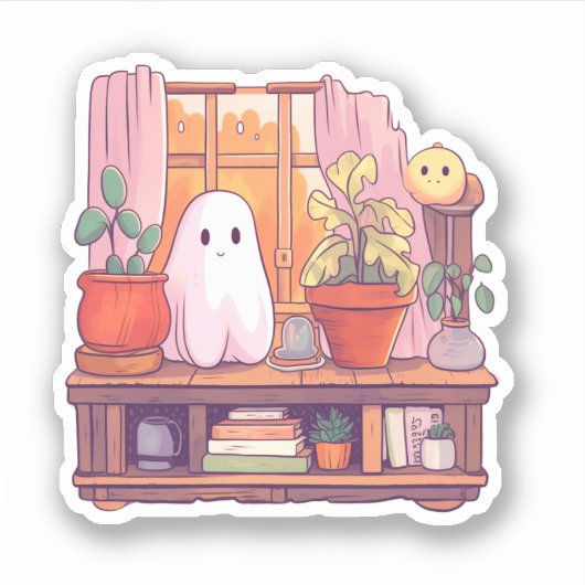 Spook in de kamer sticker (Voorkant)