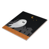 Spook in de stad halloween spooky concept tegeltje (Zijkant)
