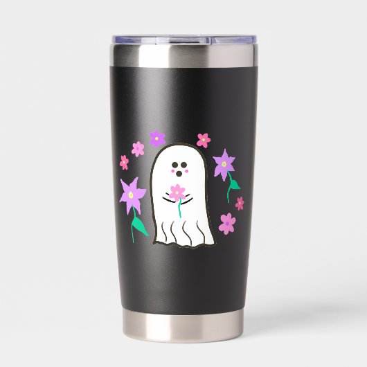 Spook in een bloementuin geïsoleerde drinkbeker (Voorkant)