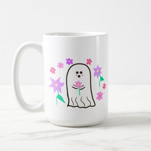 Spook in een bloementuin koffiemok (Links)