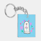 Spook in een bloementuin sleutelhanger (Voorkant Links)
