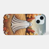 Spook in herfstbos iPhone 15 case (Achterkant horizontaal)