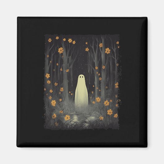 Spook in het bloemenbos Halloween Gothic Spooky Magneet (Voorkant)