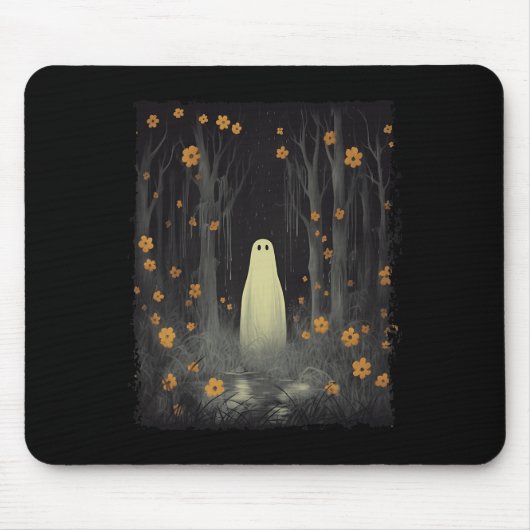 Spook in het bloemenbos Halloween Gothic Spooky Muismat (Voorkant)