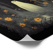 Spook in het bloemenbos Halloween Gothic Spooky Poster (Hoek)