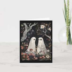 Spook in het bloemenbos Halloween Spooky Season Kaart