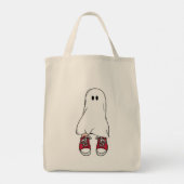 Spook in Rode Sneakers Tote Bag (Achterkant)